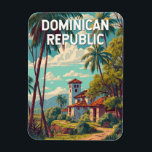 Dominican Republic Illustration Travel Art Vintage Magnet<br><div class="desc">Dominican Republic in a vector art style. From relaxing in Punta Cana to exploring the historic streets of Santo Domingo or adventuring in the mountains of Jarabacoa,  this destination offers the perfect mix of relaxation and exploration.</div>