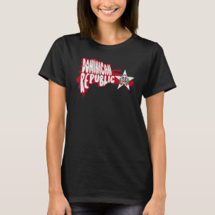 Dominican Republic Map and Flag Emblem Platano Pow T-Shirt