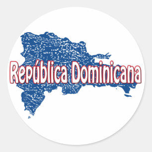 Dominican Republic map Classic Round Sticker