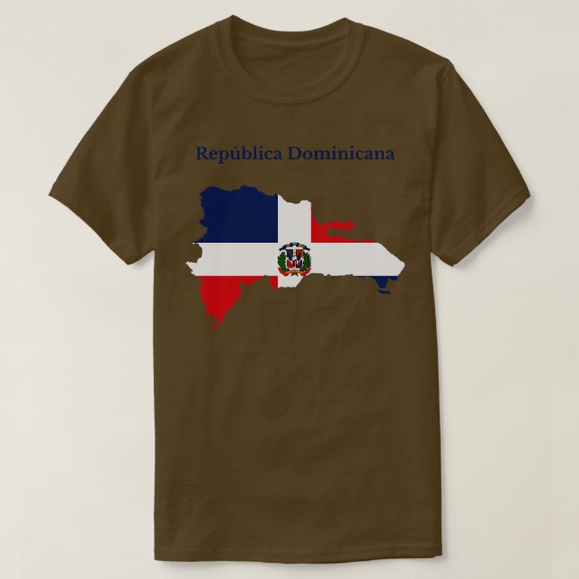 Dominican Republic Map Flag T-Shirt (Design Front)