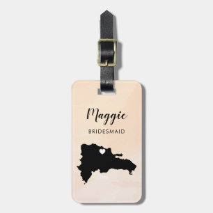 Dominican Republic Map Luggage Tag, Wedding Party Luggage Tag