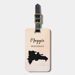 Dominican Republic Map Luggage Tag, Wedding Party Tag