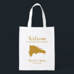 Dominican Republic Map Wedding Welcome Bag<br><div class="desc">Wedding weekend welcome gift bag for out of town guests to your wedding,  featuring image of Dominican Republic,  with heart you may place at the precise location. Fill tote with your favourite goodies.</div>