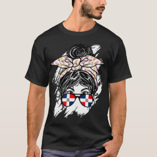 Dominican Republic Messy Bun Bandanna Dominican Fl T-Shirt