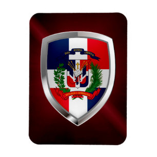 Dominican Republic Mettalic Emblem Magnet