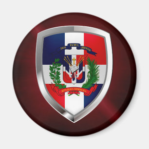 Dominican Republic Mettalic Emblem Magnet