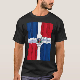 Dominican Republic National Pride DR Flag Raised H T-Shirt