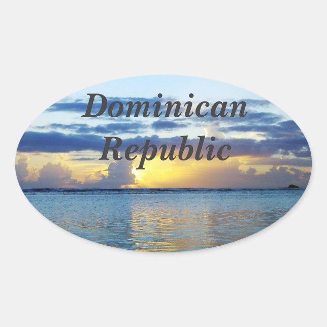 Dominican Republic Oval Sticker (Front)