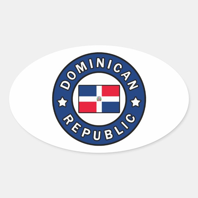 Dominican Republic Oval Sticker (Front)