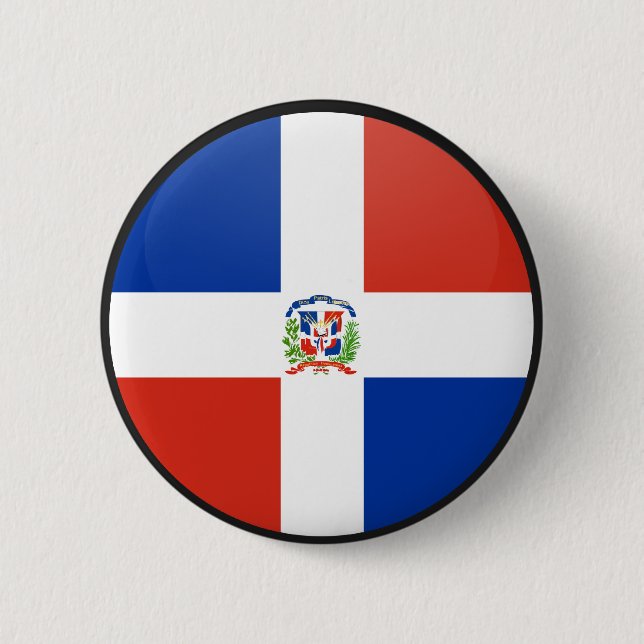 Dominican Republic quality Flag Circle 6 Cm Round Badge (Front)