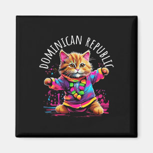 Dominican Republic Quirky Funny Colourful Dancing Magnet