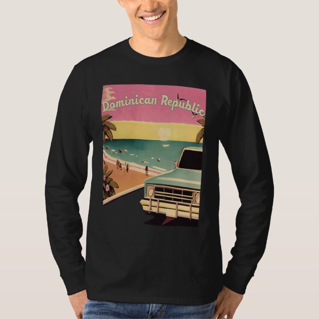 Dominican Republic Retro Beach Vacation Graphics S T-Shirt (Front)