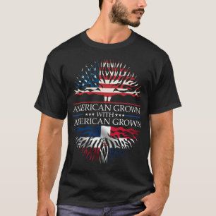 Dominican Republic Roots Flag American Grown Domin T-Shirt