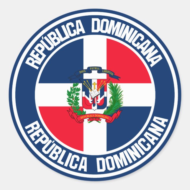 Dominican Republic Round Emblem Classic Round Sticker (Front)