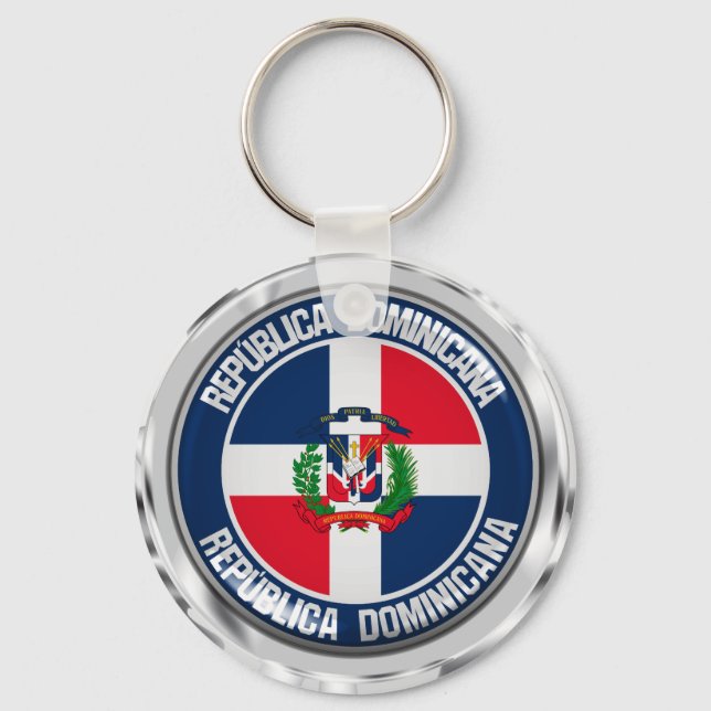 Dominican Republic Round Emblem Key Ring (Front)