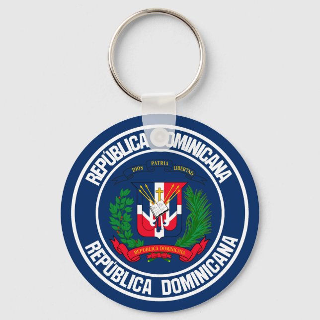 Dominican Republic Round Emblem Key Ring (Front)