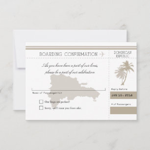 Dominican Republic RSVP Palm Tree Card