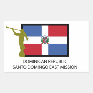 DOMINICAN REPUBLIC SANTO DOMINGO EAST MISSION LDS RECTANGULAR STICKER