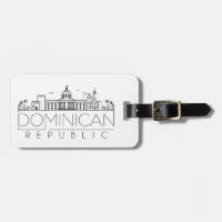 Dominican Republic Skyline Luggage Tag