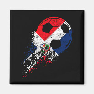 Dominican Republic Soccer Flag Pride Soccer Player Magnet