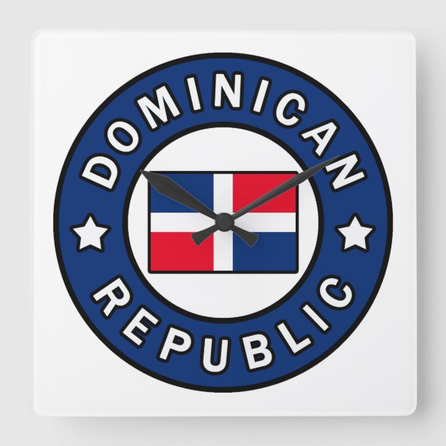 Dominican Republic Square Wall Clock (Front)