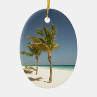 Dominican Republic Tropical Beach Ceramic Tree Decoration