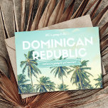 Dominican Republic Tropical Beach Save the Dates Announcement Postcard<br><div class="desc">Wedding save the dates for your beach destination wedding in the Dominican Republic. This gorgeous tropical beach palm tree design postcard is the perfect way to announce your wedding plans to your family and friends. Front side of postcard is in a vintage postcard design with swaying palm trees and reads:...</div>