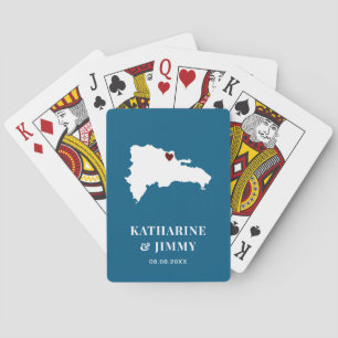 Dominican Republic Wedding Favour, Map Deck of Playing Cards