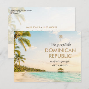 Dominican Republic Wedding Save the Date Announcement Postcard