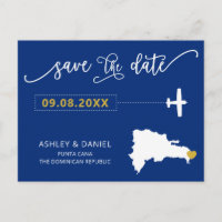 Dominican Republic Wedding Save the Date Map