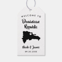 Dominican Republic Wedding Welcome Bag Tags, Map