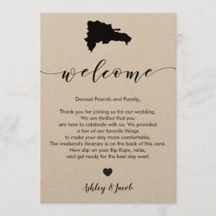 Dominican Republic Wedding Welcome Itinerary Card