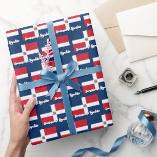 Dominican Republic Wrapping Paper, Dominican Flag Wrapping Paper