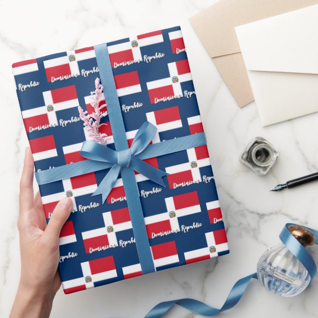 Dominican Republic Wrapping Paper, Dominican Flag Wrapping Paper (Gifting)