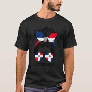 Dominicana Dominican Messy Bun Republica Dominican T-Shirt