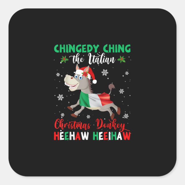 Dominick The Christmas Donkey-Italian Donkey Square Sticker (Front)