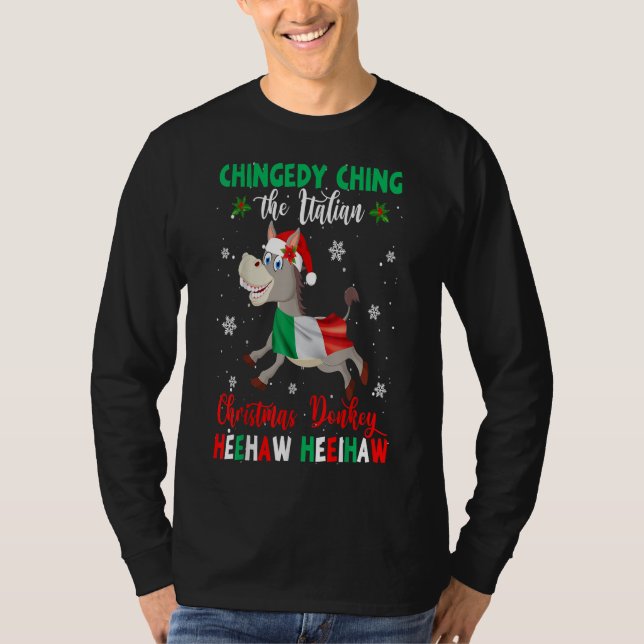 Dominick The Christmas Donkey|Italian Donkey T-Shirt (Front)