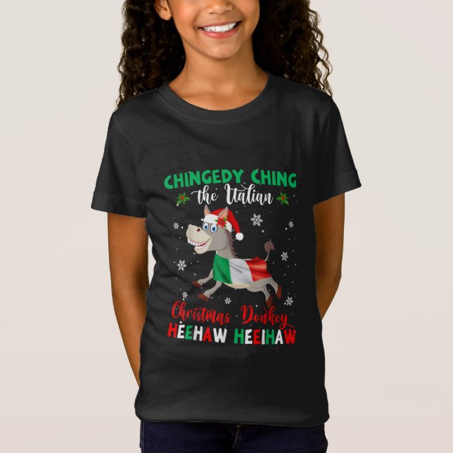 Dominick The Christmas Donkey-Italian Donkey T-Shirt (Front)