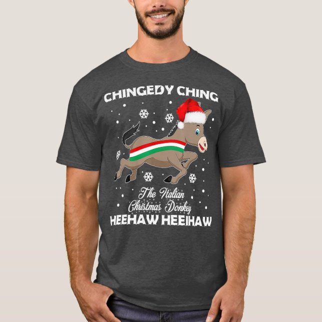 Dominick The Christmas DonkeyItalian Donkey Gift T-Shirt (Front)