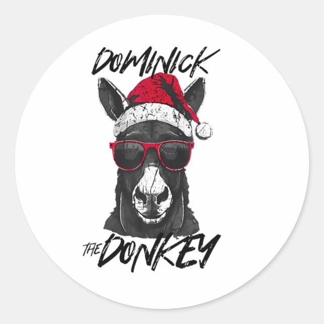 Dominick The Donkey Funny Christmas Italian Christ Classic Round Sticker (Front)