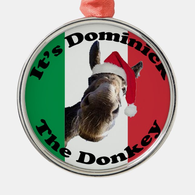 dominick the donkey metal tree decoration (Front)