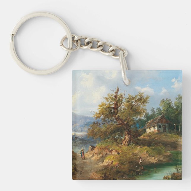 Dominik Schufried A Mountainous Landscape with...  Key Ring (Front)