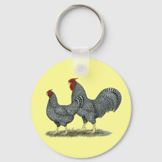 Dominique Chickens Key Ring