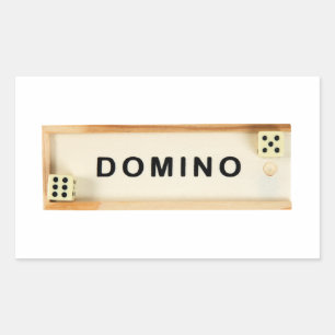 Domino box rectangular sticker