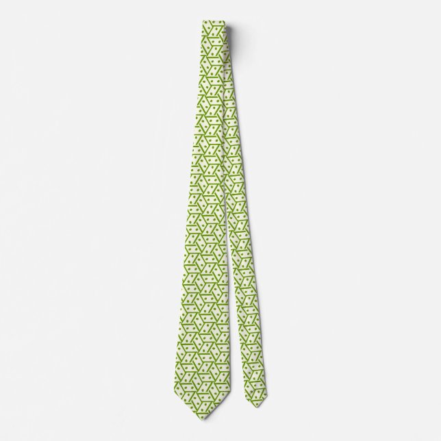 Domino Effect - Cream on Green Tie (Front)