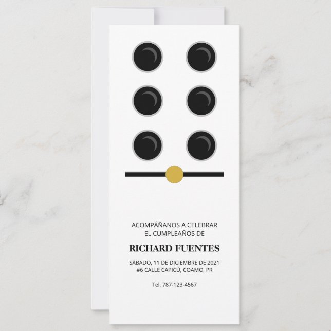 Domino Party Themed Invitation (Front)
