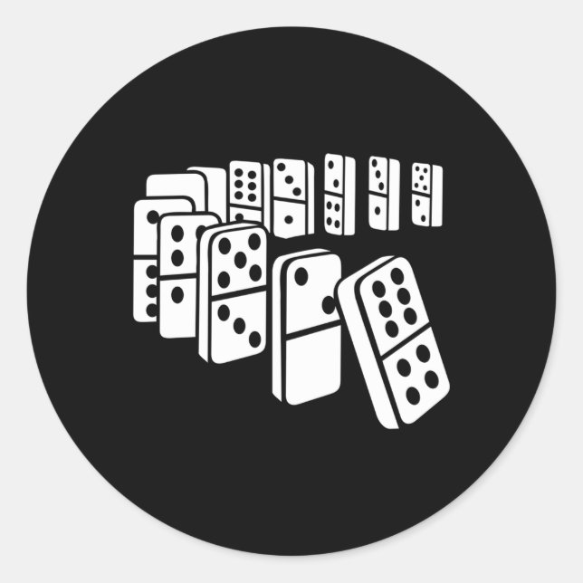 Dominoes Classic Round Sticker (Front)