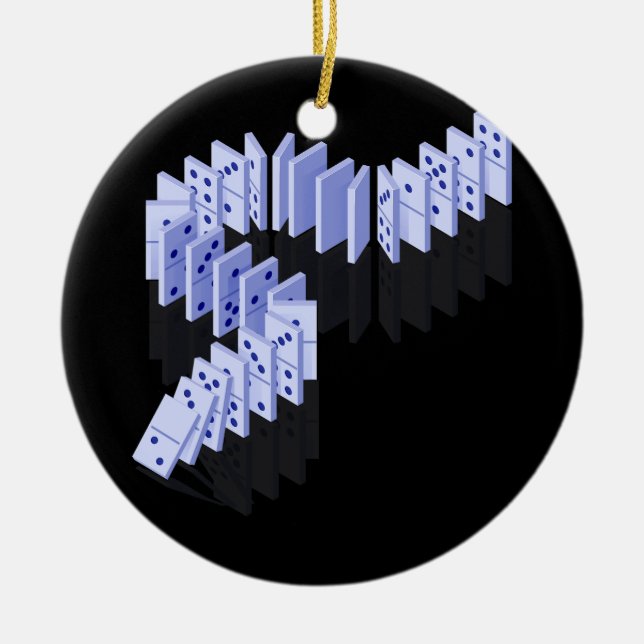 Dominoes Tiles Domino Player Dominoes Lover Strate Ceramic Tree Decoration (Front)