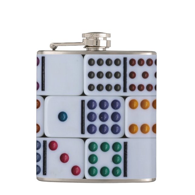 Dominos Numbers Game Hip Flask (Front)