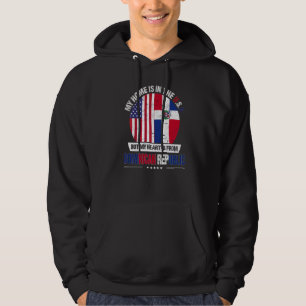 Domnician American Patriot Heart Is From Dominican Hoodie